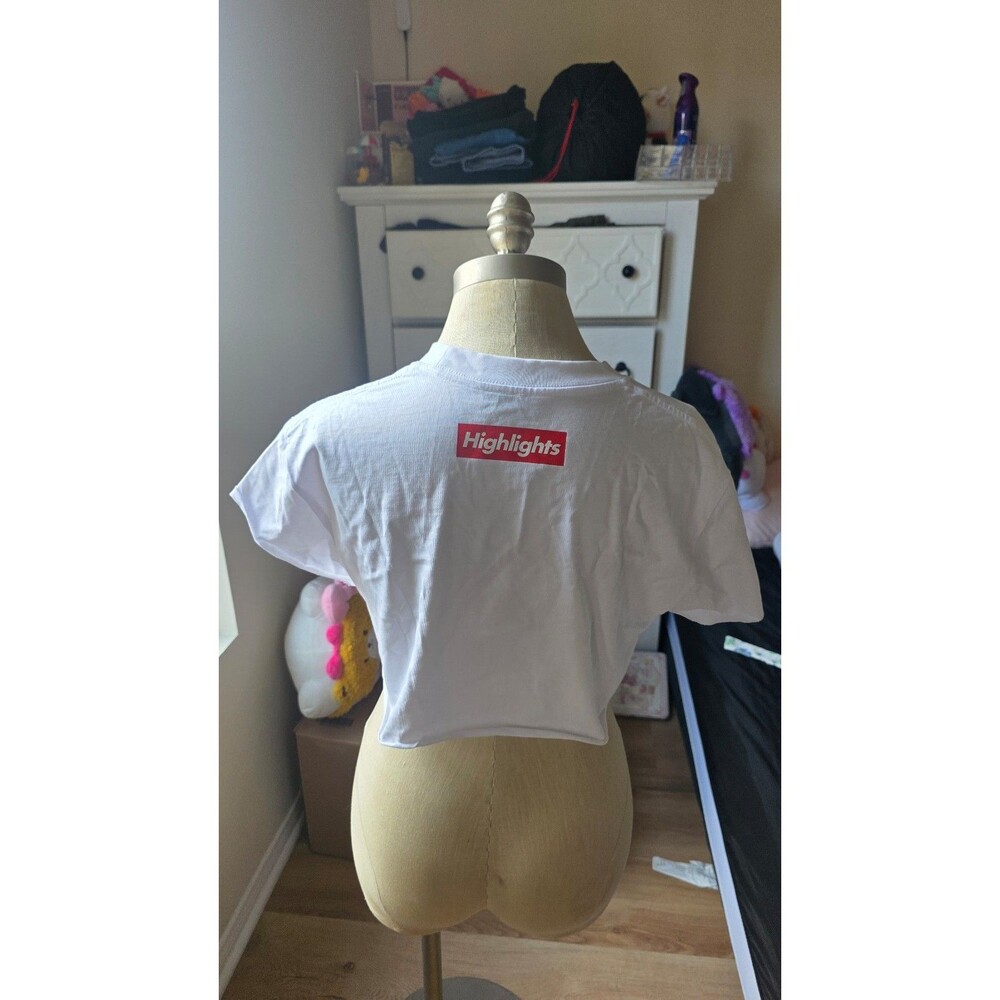 White cropped baby tee Highlights Long Beach from Sinner Seeking Sales